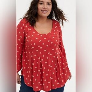 Fit And Flare Crinkle Gauze Top - NWOT